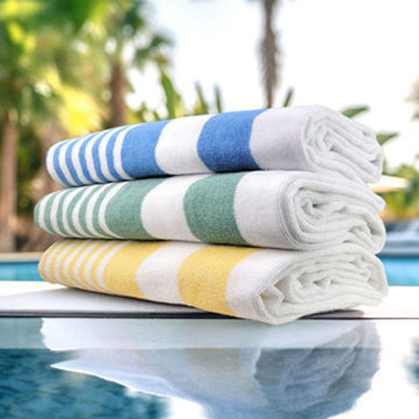 Picture of OXFORD TROPICAL STRIPE POOL TOWELS 30X70 COLLECTION